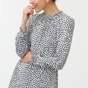 J. Crew Ruffle-Neck Leopard Peasant Midi Dress 24
